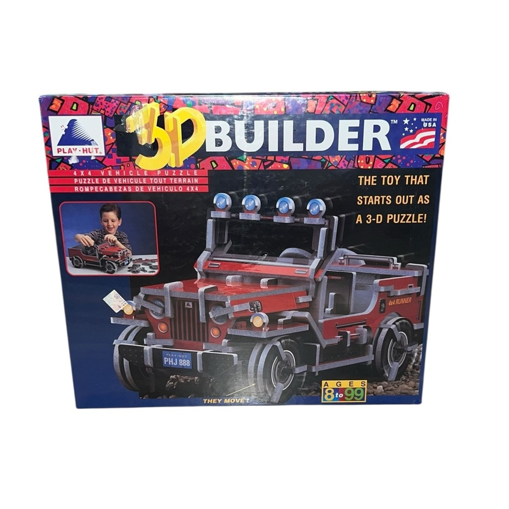 VTG 1996 Play Hut 3D Builder 4x4 Vehicle Puzzle 128 Pieces Made in USA SEALED